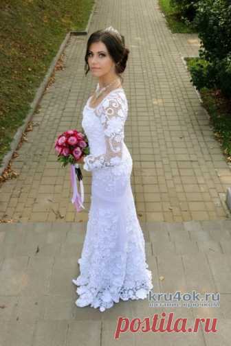 Свадебное платье крючком. Работа Светланы