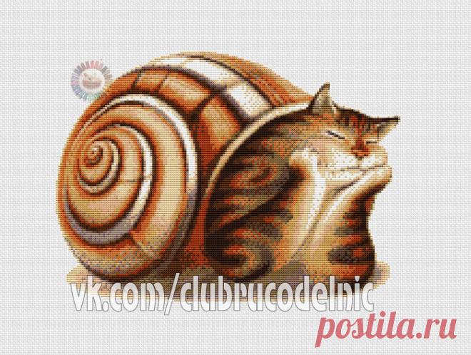 ВЫШИВКА-Кот в раковине