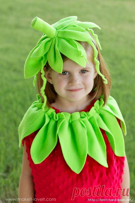 Клубничковый костюм для девочек от Ashley. Мастер-класс.