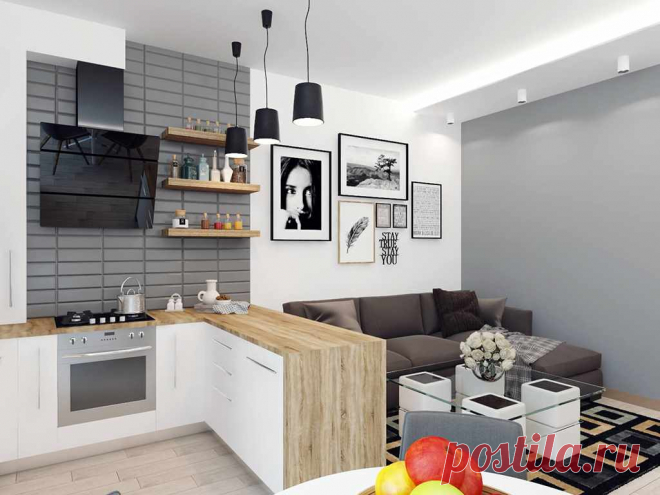 75 дизайнерских решений интерьера кухни гостиной 16 кв.м. с фото