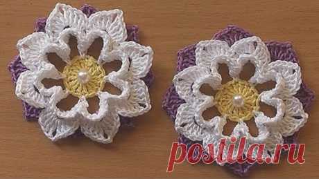 Crochet Flower VERY EASY Tutorial #3