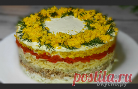Салат Мимоза Классический с Рыбными Консервами - Лучшие Рецепты и Секреты Приготовления на сайте "Приготовить Вкусно"