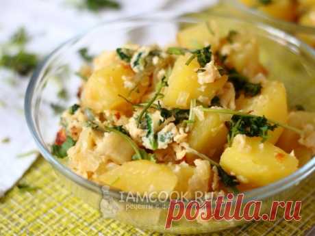 Каурма из картофеля. Простое и быстрое блюдо грузинской кухни. Готовится из картофеля, лука и яиц. Хорошо как на обед, так и на ужин.