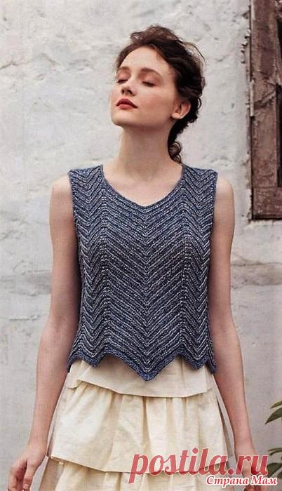Оригинальный топ спицами.