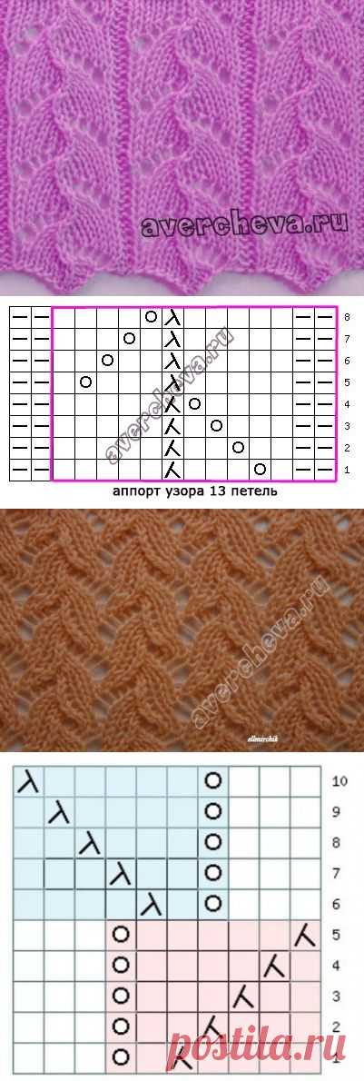 Ажурные узоры спицами