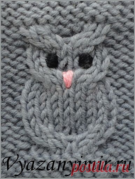 Узор &quot;Сова&quot; спицами. | Вязаный Мир. Knit World.