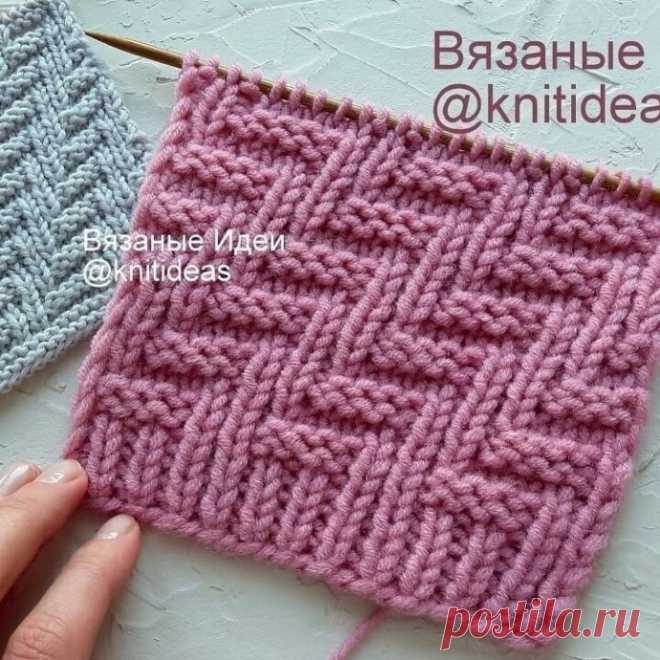 Двусторонний зигзаг спицами для шарфа, снуда, шапки