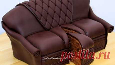 Chocolate Sofa Cake by Cakes StepbyStep