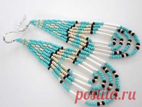 Native American Southwestern Style Beaded Earrings