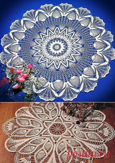 В гости к маме Лоре.: Схемы вязаных салфеток крючком бесплатно