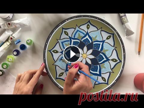 МК по декорированию тарелки в технике "Точечная роспись" | Как раскрасить тарелку | point-to-point Мастер класс по декорированию тарелки в технике "точечная роспись" или point-to-point Краски и контуры отсюда: Ещё одна тарелочка в этой тех...