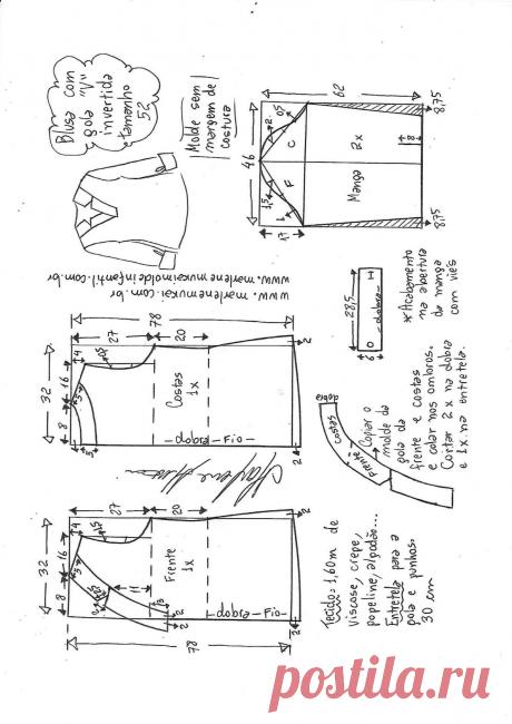 Блузка ..... размер 36-56 португальский (см. таблицу 2-ое фото)