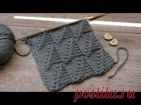 Узор из квадратов спицами ⚂ Knitted square pattern