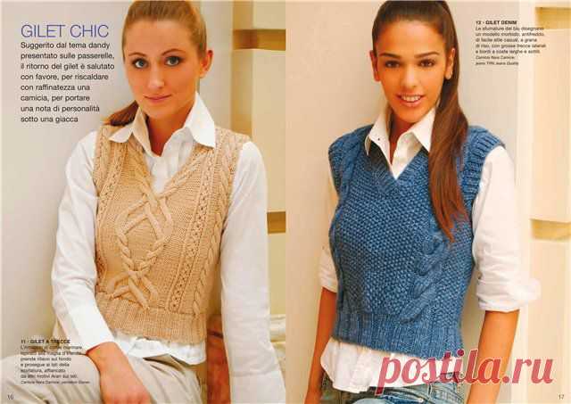 Жилеты спицами
