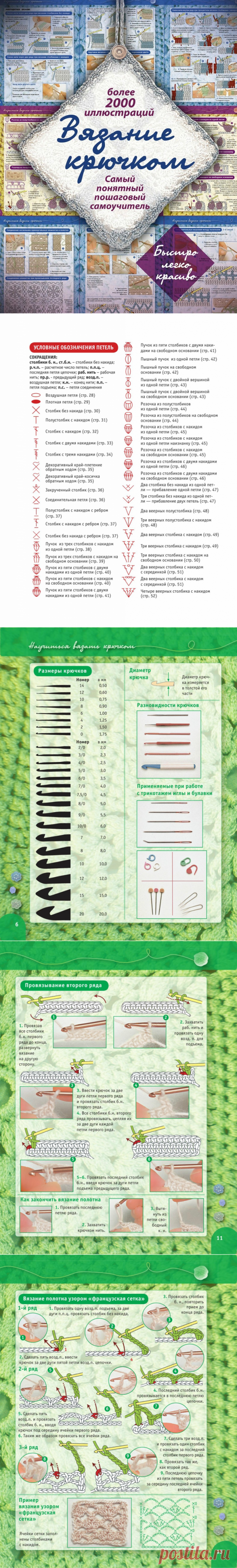 СУПЕР КНИГА ПО ВЯЗАНИЮ КРЮЧКОМ.ПОШАГОВЫЙ САМОУЧИТЕЛЬ. БОЛЕЕ 2000 ИЛЛЮСТРАЦИЙ.