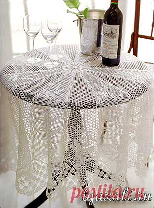 Красивая филейная скатерть | вязание