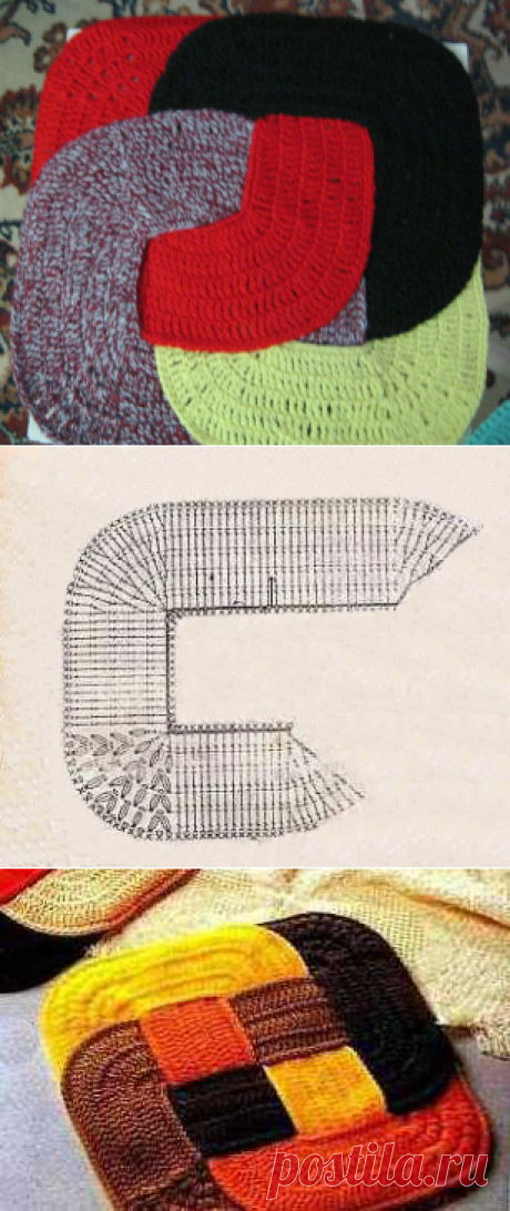 Оригинальные вязаные крючком коврики переплетением | Уют и тепло моего дома