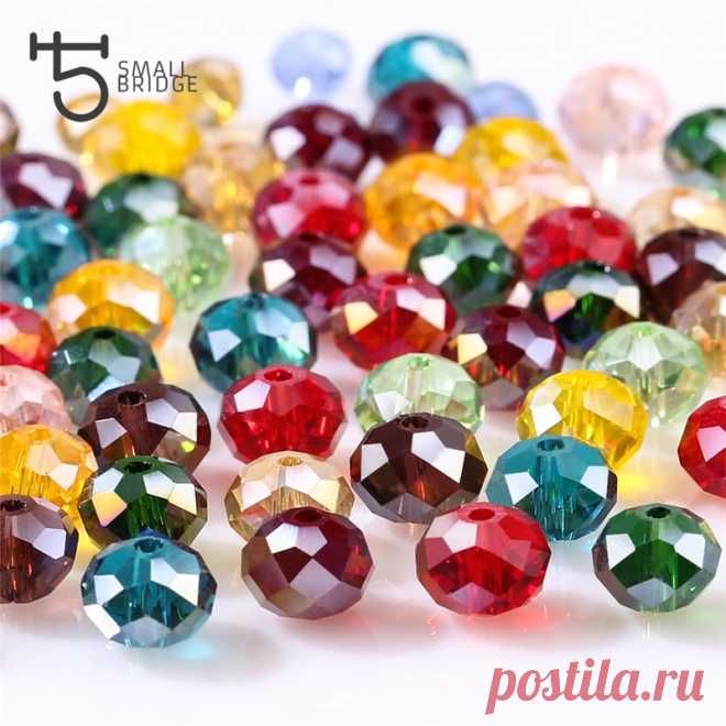 Круглые Хрустальные Бусины, искусственная работа, цветные стеклянные бусины с гранями,