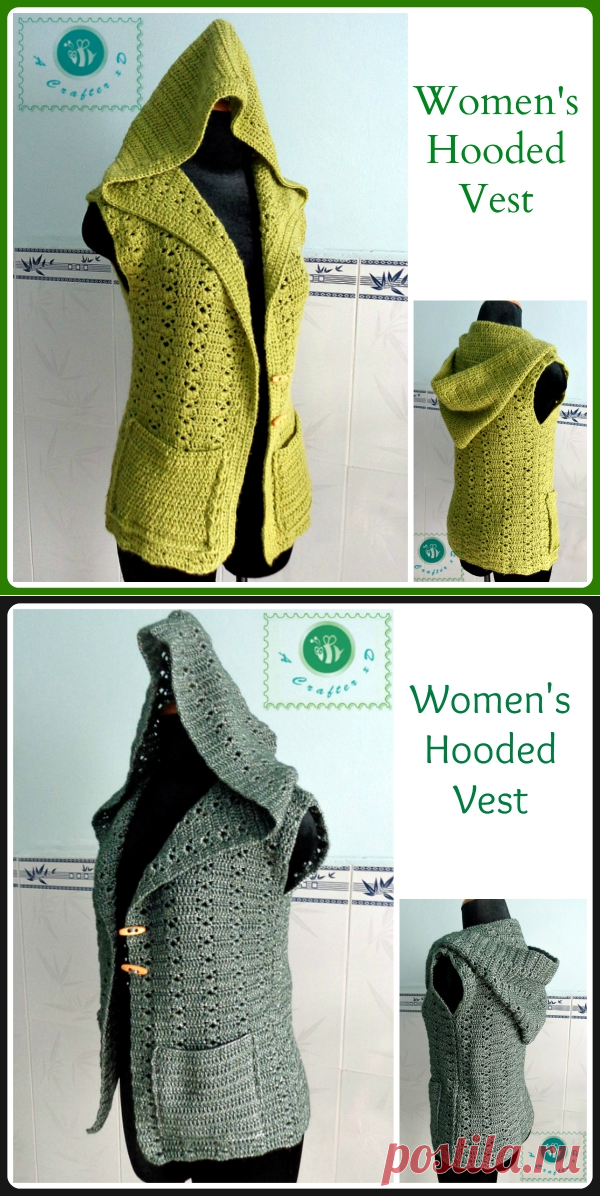 Крючком жилет с капюшоном - конструкции МАЗ Квок