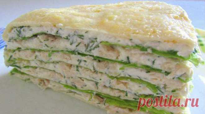 Супер диетический белковый торт с курицей и творогом.