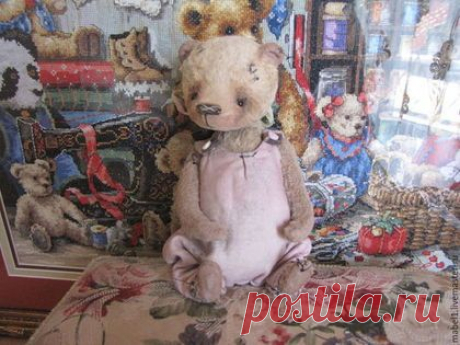 Купить Мишка Ромочка - золотой, оригинальный подарок, авторская ручная работа, авторская игрушка