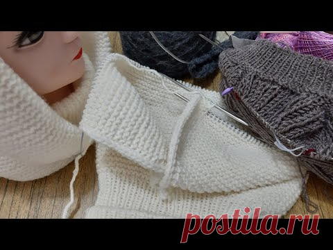 Вяжем Капор-Капюшон с дополнительными поправками. Как вязать утолщенный край. Что у меня в работе.
