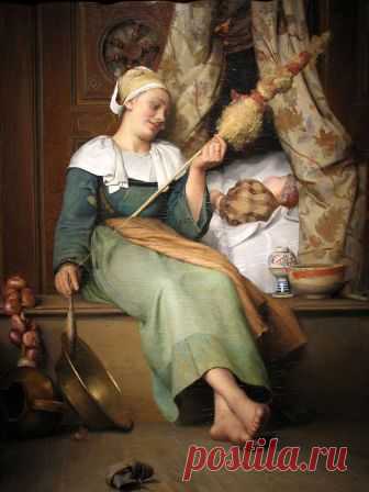 Пол Пил. Пряха.1881.