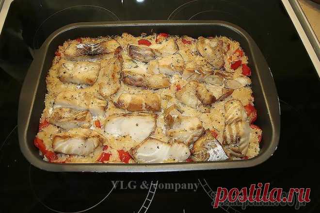 Запеченая рыба с рисом