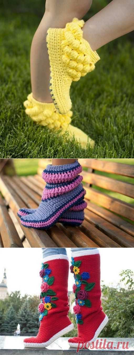 Вязаные крючком сапожки. Сапоги крючком на осень | 3vision - Fashion blog