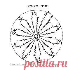 Вязание Учебное пособие: Йо-Йо Puff | Бесплатный шаблон & Учебник по CraftPassion.com - Часть 2