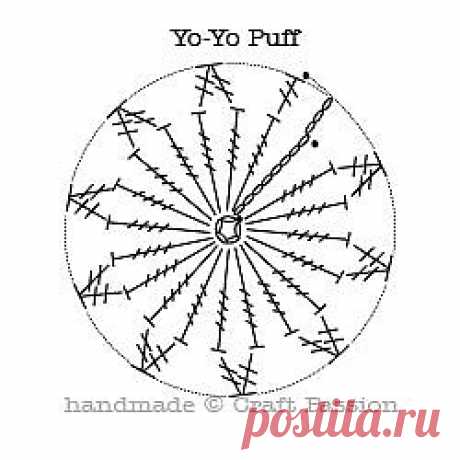 Вязание Учебное пособие: Йо-Йо Puff | Бесплатный шаблон &amp; Учебник по CraftPassion.com - Часть 2