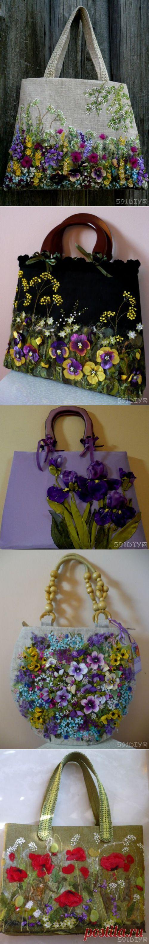 国外最流行的丝带绣包包图案集锦 - 丝带绣 - 创意生活_手工制作_手工门户_591DIY网