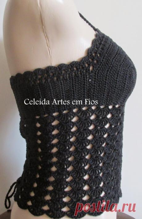 Celeida Ribeiro: Croppeds Top de crochê!