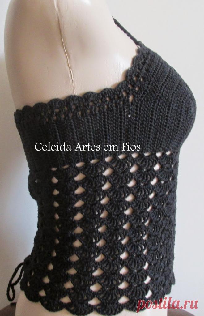 Celeida Ribeiro: Croppeds Top de crochê!