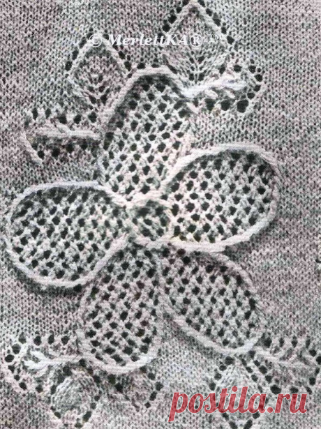 Lace flower panel - Knitting Kingdom