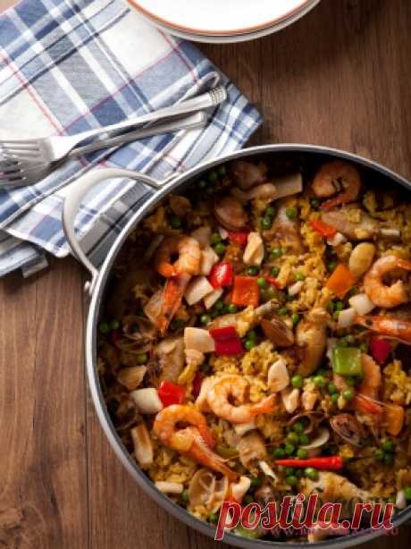 Паэлья с курицей и морепродуктами рецепт с фото