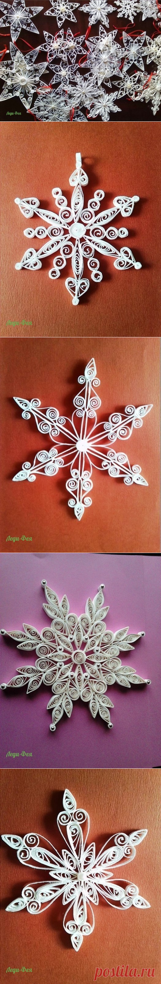Очарование снежинок в технике квиллинг