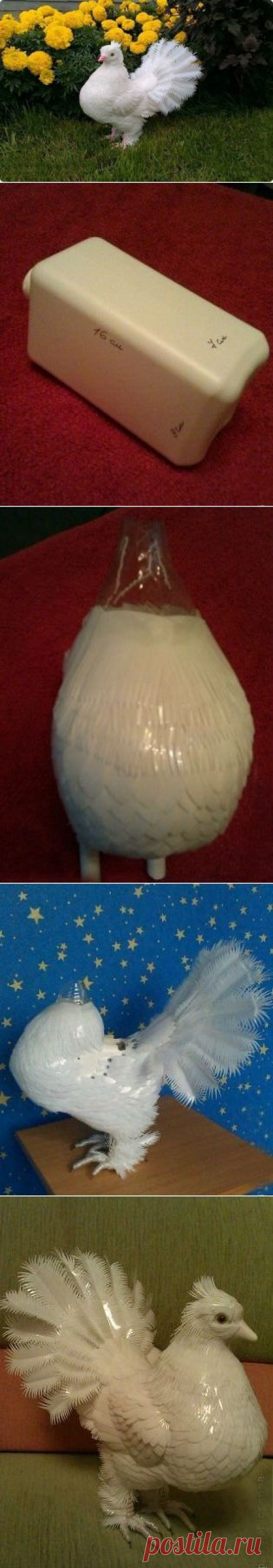 Голубь из пластиковых бутылок