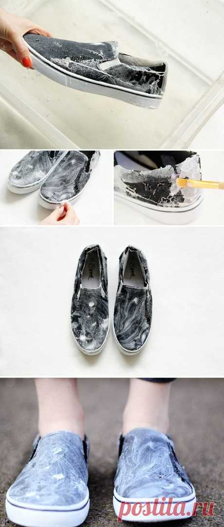 DIY Marbled Trainers