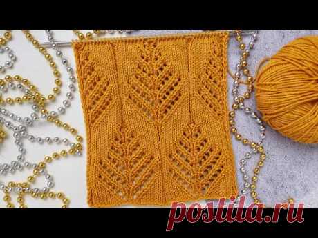 "Листья папоротника" 🌿 Интересный ажурный узор/ Схема узора/ Beautiful openwork pattern