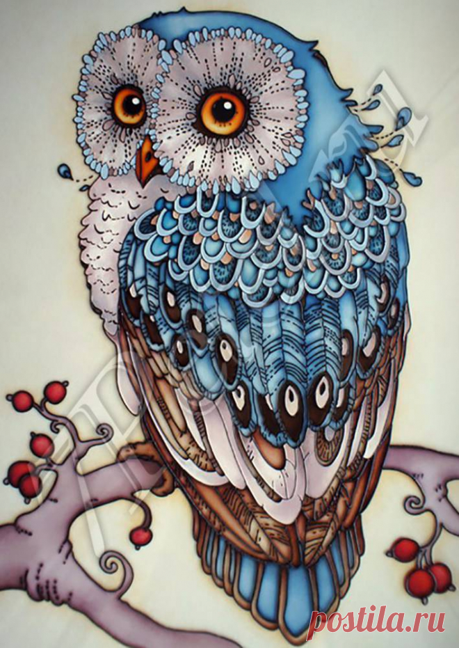 Сова ag491. Алмазная вышивка, стразы > Гранни > Животные.