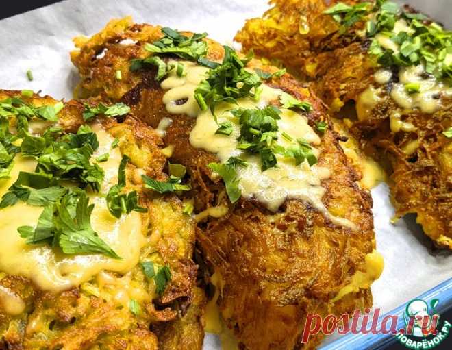 Картофельные лепешки с курицей и грибами – кулинарный рецепт