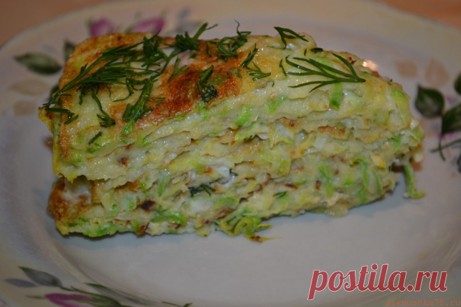 Вкусный закусочный кабачковый тортик