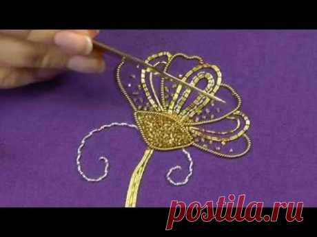 Goldwork embroidery tutorial. Part 5 - Cutwork &amp; finished piece.