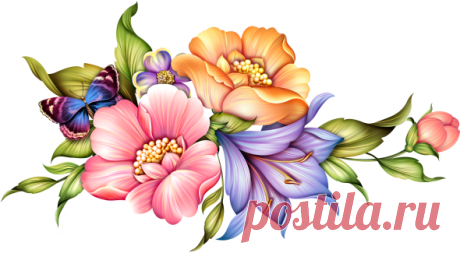 Рисованные цветы.