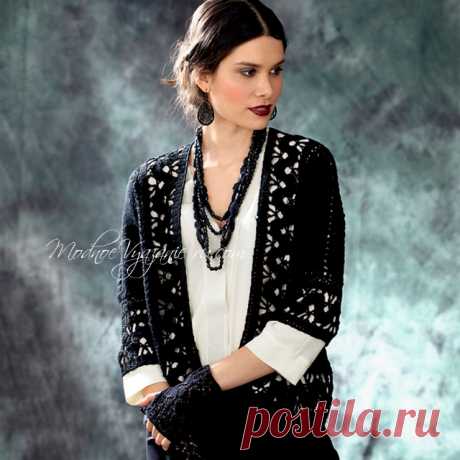 Жакет с отделкой брюгге - Crochet Modnoe Vyazanie