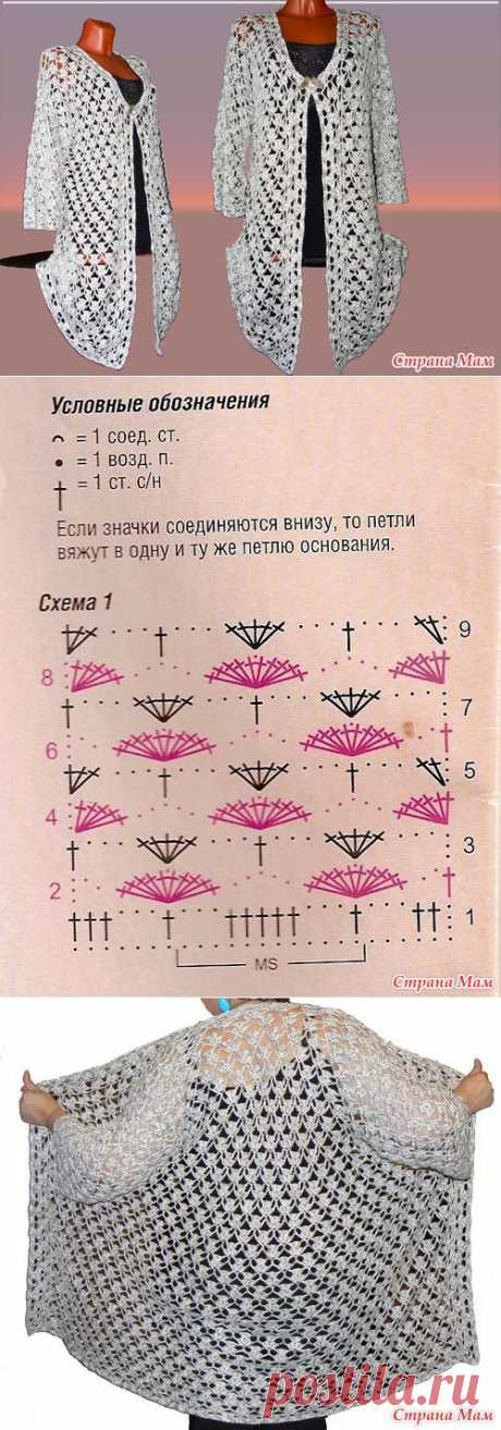 Пальто-пыльник крючком - Вязание - Страна Мам