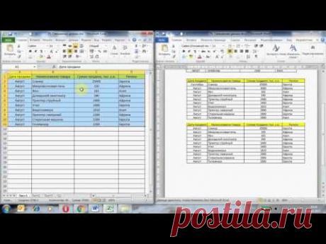 Связывание данных таблиц Excel и документов Word
