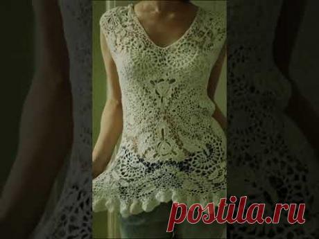 топ. крючок. ручная работа. ирландское кружево.летняя майка.ажурная кофточка. кружевная туника.