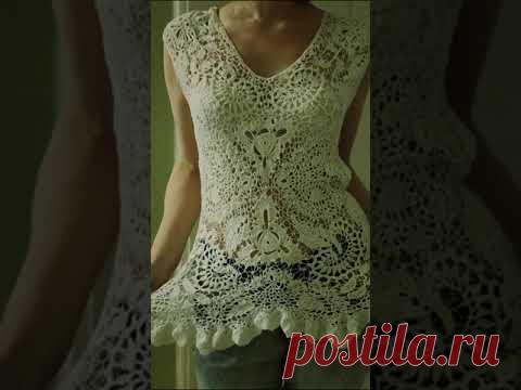 топ. крючок. ручная работа. ирландское кружево.летняя майка.ажурная кофточка. кружевная туника.